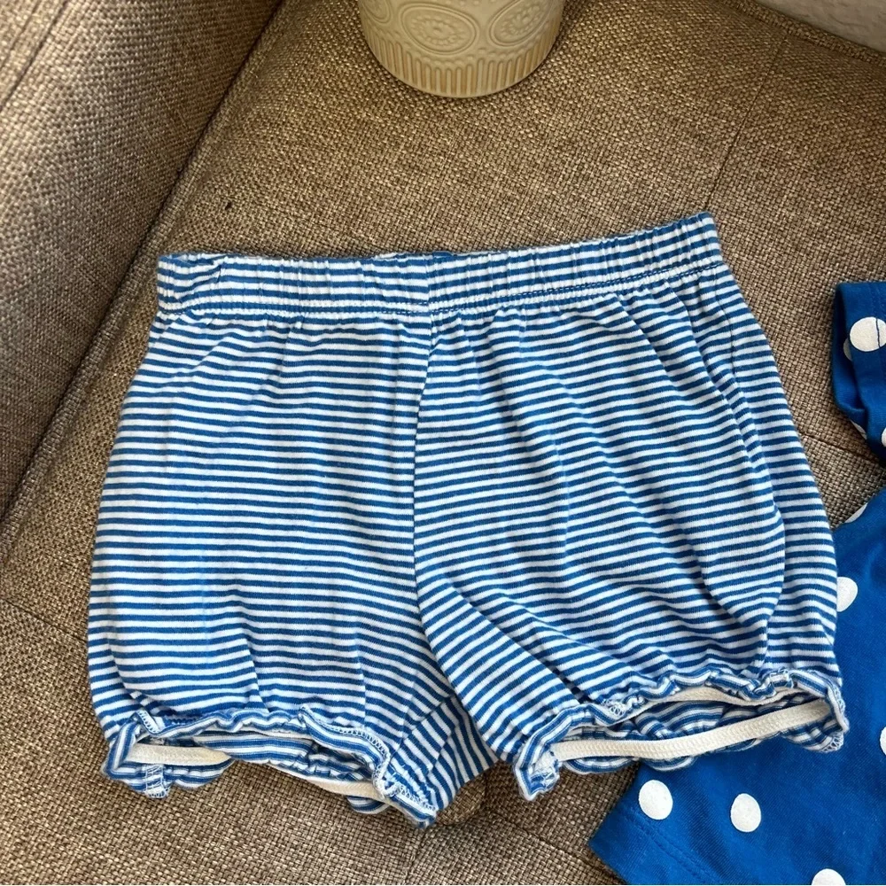 Carters 12 month cute blue polka dot fish‎ 2 piece short set outfit